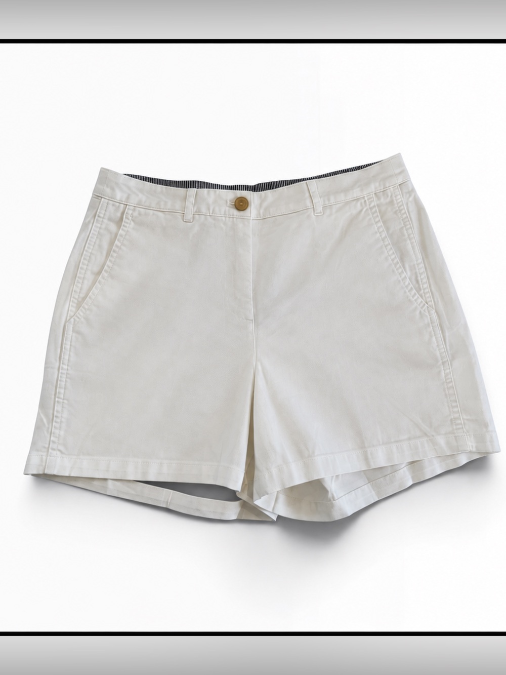 NWT J.Crew 4” Heritage Chino Shorts White Size 4 Stretch Cotton